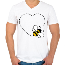 PRINTFASHION Méhecske - Férfi V-nyakú póló - Fehér férfi póló