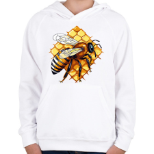 PRINTFASHION Méhecske  - Gyerek kapucnis pulóver - Fehér gyerek pulóver, kardigán