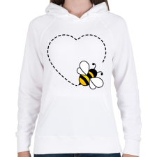 PRINTFASHION Méhecske  - Női kapucnis pulóver - Fehér női pulóver, kardigán