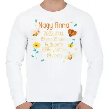PRINTFASHION Méhecskék baba adatok - Férfi pulóver - Fehér férfi pulóver, kardigán