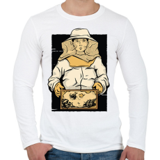 PRINTFASHION Méhész - Férfi hosszú ujjú póló - Fehér