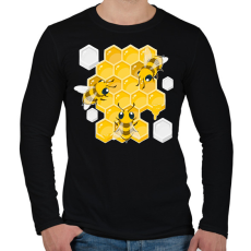PRINTFASHION méhész - Férfi hosszú ujjú póló - Fekete