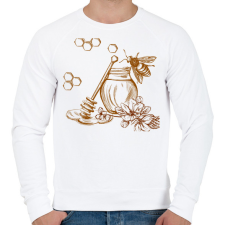 PRINTFASHION Méhész  - Férfi pulóver - Fehér férfi pulóver, kardigán