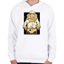 PRINTFASHION Méhész - Gyerek kapucnis pulóver - Fehér gyerek pulóver, kardigán