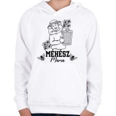 PRINTFASHION Méhész mama - Gyerek kapucnis pulóver - Fehér