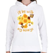 PRINTFASHION Méhész - Női kapucnis pulóver - Fehér női pulóver, kardigán