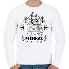 PRINTFASHION Méhész papa - Férfi pulóver - Fehér