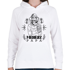 PRINTFASHION Méhész papa - Női kapucnis pulóver - Fehér