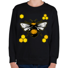 PRINTFASHION méhészet - Gyerek pulóver - Fekete