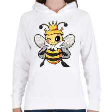 PRINTFASHION Méhkirálynő - Női kapucnis pulóver - Fehér női pulóver, kardigán