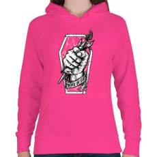 PRINTFASHION Meló halálig - Női kapucnis pulóver - Fukszia