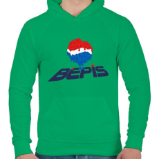PRINTFASHION Melted Bepis - Férfi kapucnis pulóver - Zöld