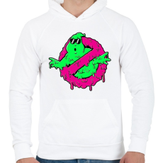 PRINTFASHION Melted Slimer - Férfi kapucnis pulóver - Fehér