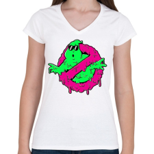 PRINTFASHION Melted Slimer - Női V-nyakú póló - Fehér női póló