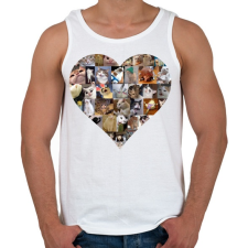 PRINTFASHION Meme cat heart - Férfi atléta - Fehér atléta, trikó