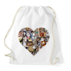 PRINTFASHION Meme cat heart - Sportzsák, Tornazsák - Fehér