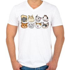PRINTFASHION meme cats - Férfi V-nyakú póló - Fehér férfi póló