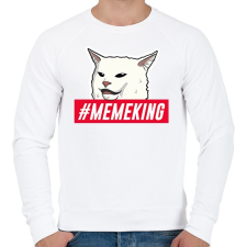 PRINTFASHION Meme King - Férfi pulóver - Fehér férfi pulóver, kardigán