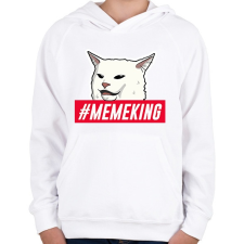 PRINTFASHION Meme King - Gyerek kapucnis pulóver - Fehér gyerek pulóver, kardigán