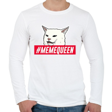PRINTFASHION Meme Queen - Férfi hosszú ujjú póló - Fehér