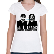 PRINTFASHION Men in Black - Trónok harca - Női V-nyakú póló - Fehér