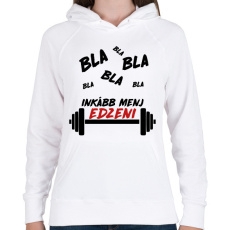 PRINTFASHION Menj edzeni - Női kapucnis pulóver - Fehér