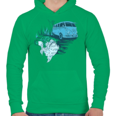 PRINTFASHION Menj horgászni - Férfi kapucnis pulóver - Zöld