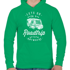 PRINTFASHION Menjünk kirándulni - Férfi kapucnis pulóver - Zöld