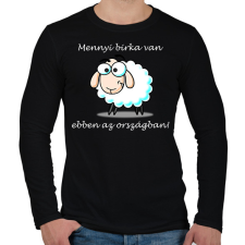 PRINTFASHION Mennyi birka - Férfi hosszú ujjú póló - Fekete férfi póló