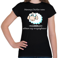 PRINTFASHION Mennyi birka - Női póló - Fekete női póló
