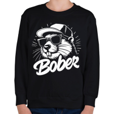 PRINTFASHION Menő Bober - Gyerek pulóver - Fekete gyerek pulóver, kardigán