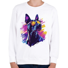 PRINTFASHION Menő Doberman - Gyerek pulóver - Fehér
