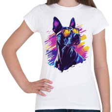 PRINTFASHION Menő Doberman - Női póló - Fehér