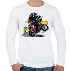 PRINTFASHION Menő farkas - Férfi hosszú ujjú póló - Fehér