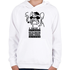 PRINTFASHION Menő kutya - Gyerek kapucnis pulóver - Fehér gyerek pulóver, kardigán