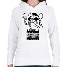 PRINTFASHION Menő kutya - Női kapucnis pulóver - Fehér