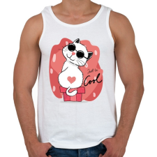 PRINTFASHION Menő macska - Férfi atléta - Fehér atléta, trikó