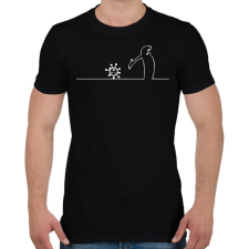 PRINTFASHION Menő Manó és a koronavírus / fehér minta - Férfi póló - Fekete férfi póló