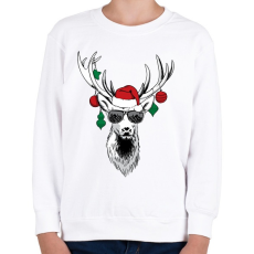 PRINTFASHION Menő szarvas - Gyerek pulóver - Fehér