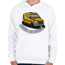 PRINTFASHION mentőautó 1 - Gyerek kapucnis pulóver - Fehér