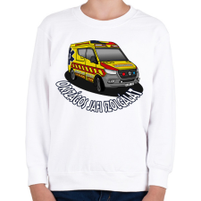 PRINTFASHION mentőautó 1 - Gyerek pulóver - Fehér gyerek pulóver, kardigán