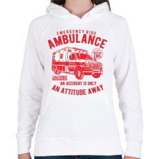 PRINTFASHION Mentőautó - Női kapucnis pulóver - Fehér