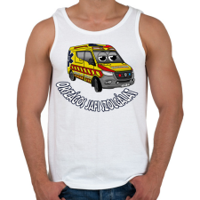 PRINTFASHION mentőautó pisti 1 - Férfi atléta - Fehér atléta, trikó