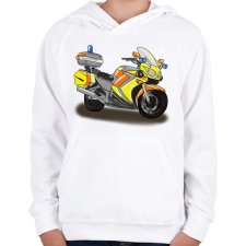 PRINTFASHION mentőmotor - Gyerek kapucnis pulóver - Fehér gyerek pulóver, kardigán