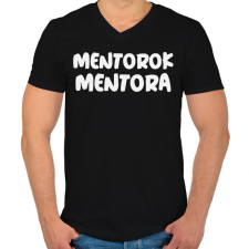 PRINTFASHION MENTOROK MENTORA - Férfi V-nyakú póló - Fekete férfi póló