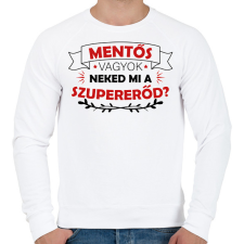 PRINTFASHION Mentős vagyok - Szupererő - Férfi pulóver - Fehér férfi pulóver, kardigán