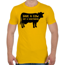 PRINTFASHION Mentsd meg egy  tehenet - Férfi póló - Sárga