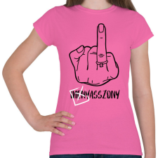 PRINTFASHION Menyasszony VS. Asszony - vicces póló minta lánybúcsúra a menyasszonynak - Női póló - Rózsaszín női póló