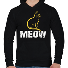 PRINTFASHION MEOW - Férfi kapucnis pulóver - Fekete