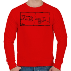 PRINTFASHION Meow - Férfi pulóver - Piros